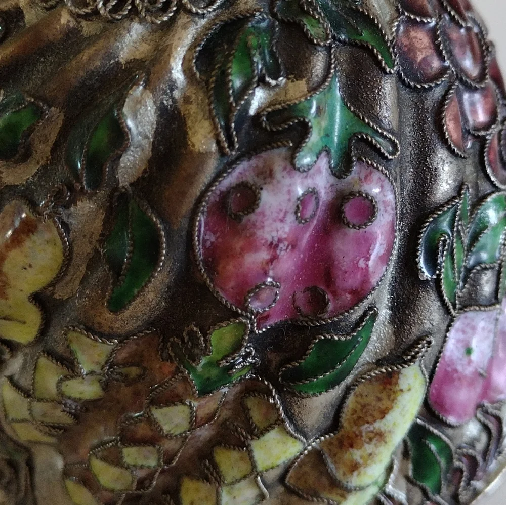 Cloisonne Fruit Bell Vintage Czech Republic